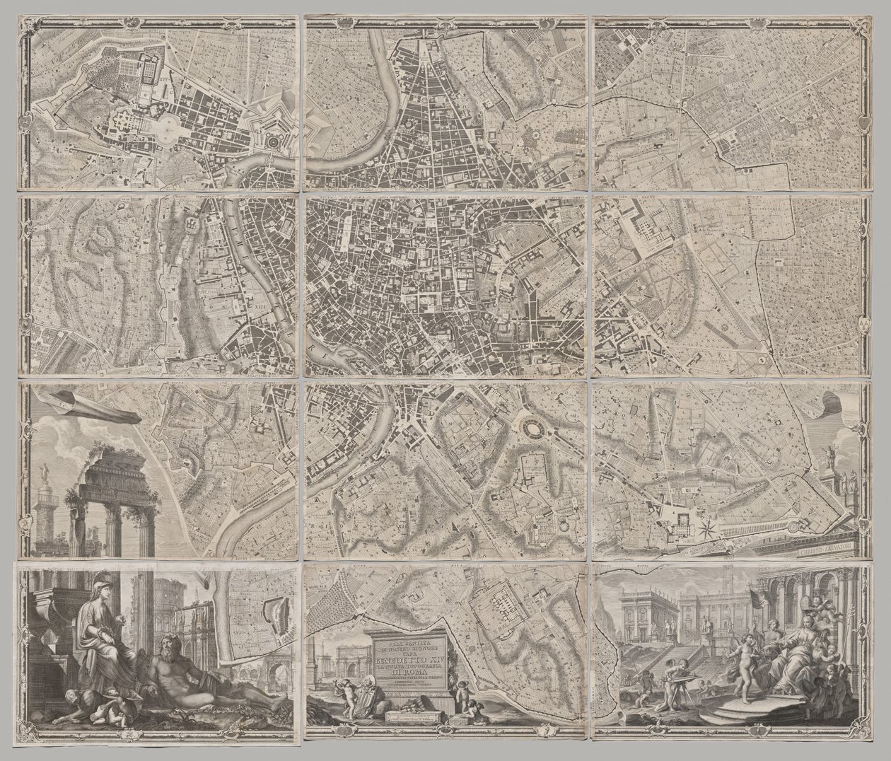 Nieuwe Plattegrond van Rome Uitgegeven door Giambattista Nolli in het Jaar 1748, bekend als La Pianta Grande di Roma door Giovanni Battista Nolli