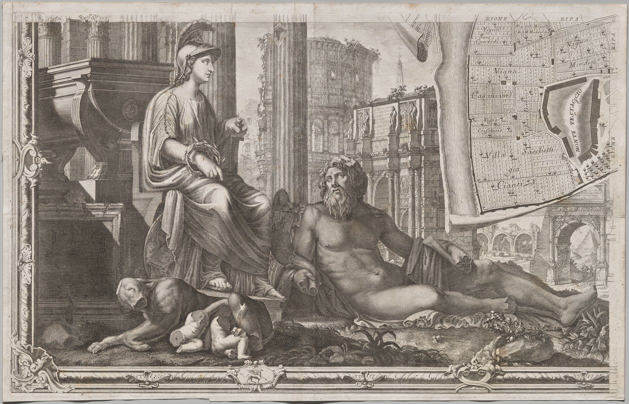Nieuwe Plattegrond van Rome Uitgegeven door Giambattista Nolli in het Jaar 1748, bekend als La Pianta Grande di Roma door Giovanni Battista Nolli