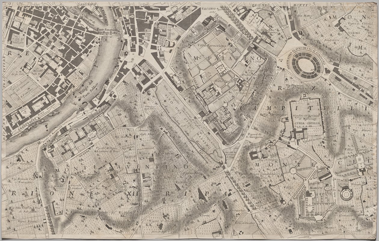 Nieuwe Plattegrond van Rome Uitgegeven door Giambattista Nolli in het Jaar 1748, bekend als La Pianta Grande di Roma door Giovanni Battista Nolli