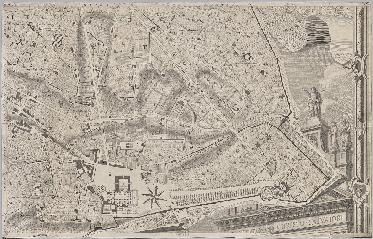 Nieuwe Plattegrond van Rome Uitgegeven door Giambattista Nolli in het Jaar 1748, bekend als La Pianta Grande di Roma door Giovanni Battista Nolli