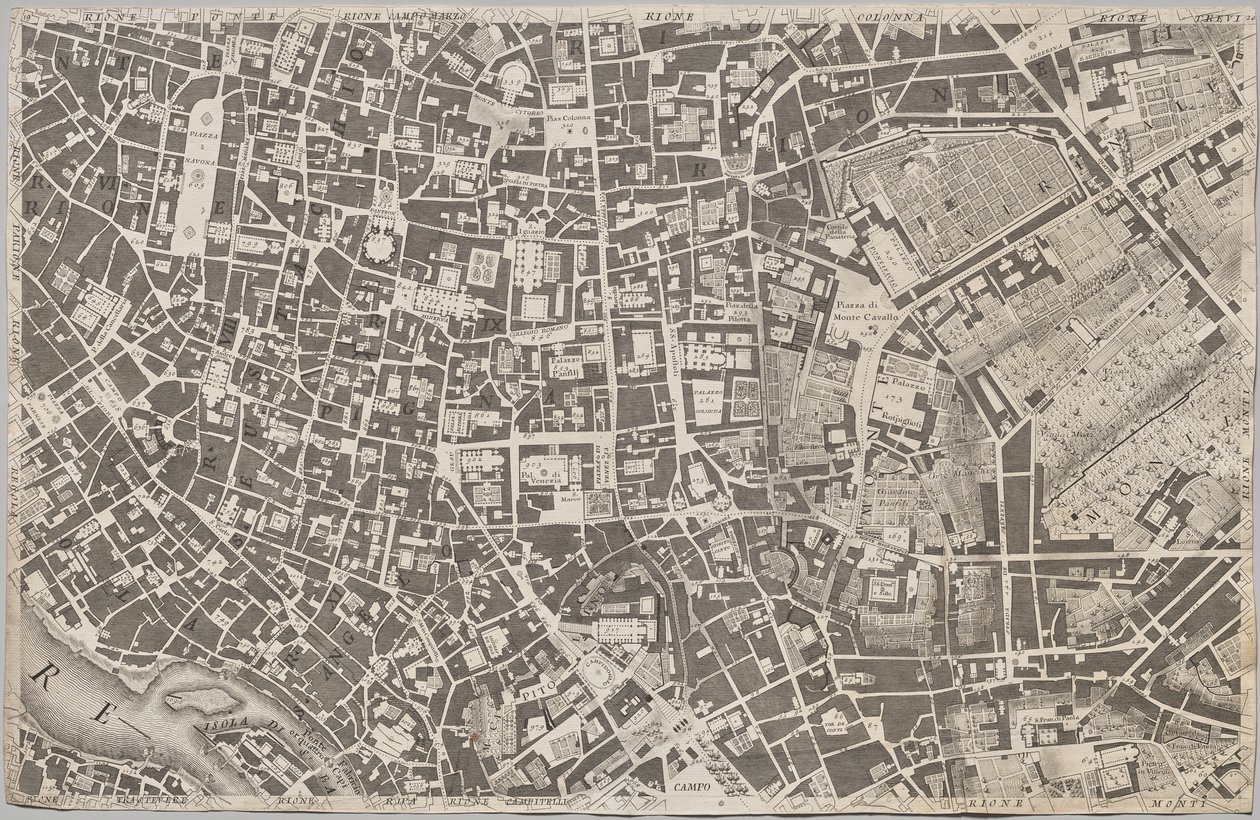 Nieuwe Plattegrond van Rome Uitgegeven door Giambattista Nolli in het Jaar 1748, bekend als La Pianta Grande di Roma door Giovanni Battista Nolli