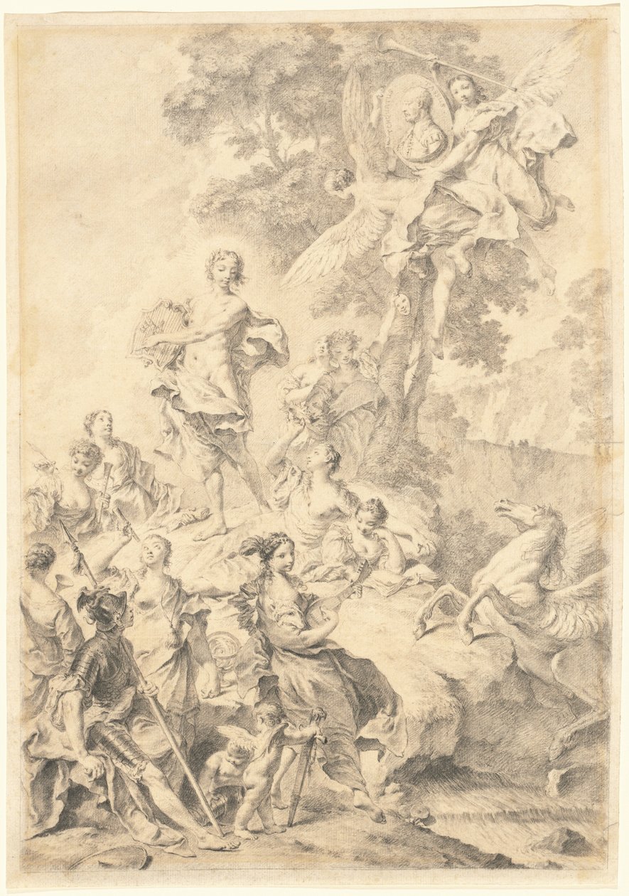 Apollo, de Muzen en Mars: Ter Ere van Tasso door Giovanni Battista Piazzetta