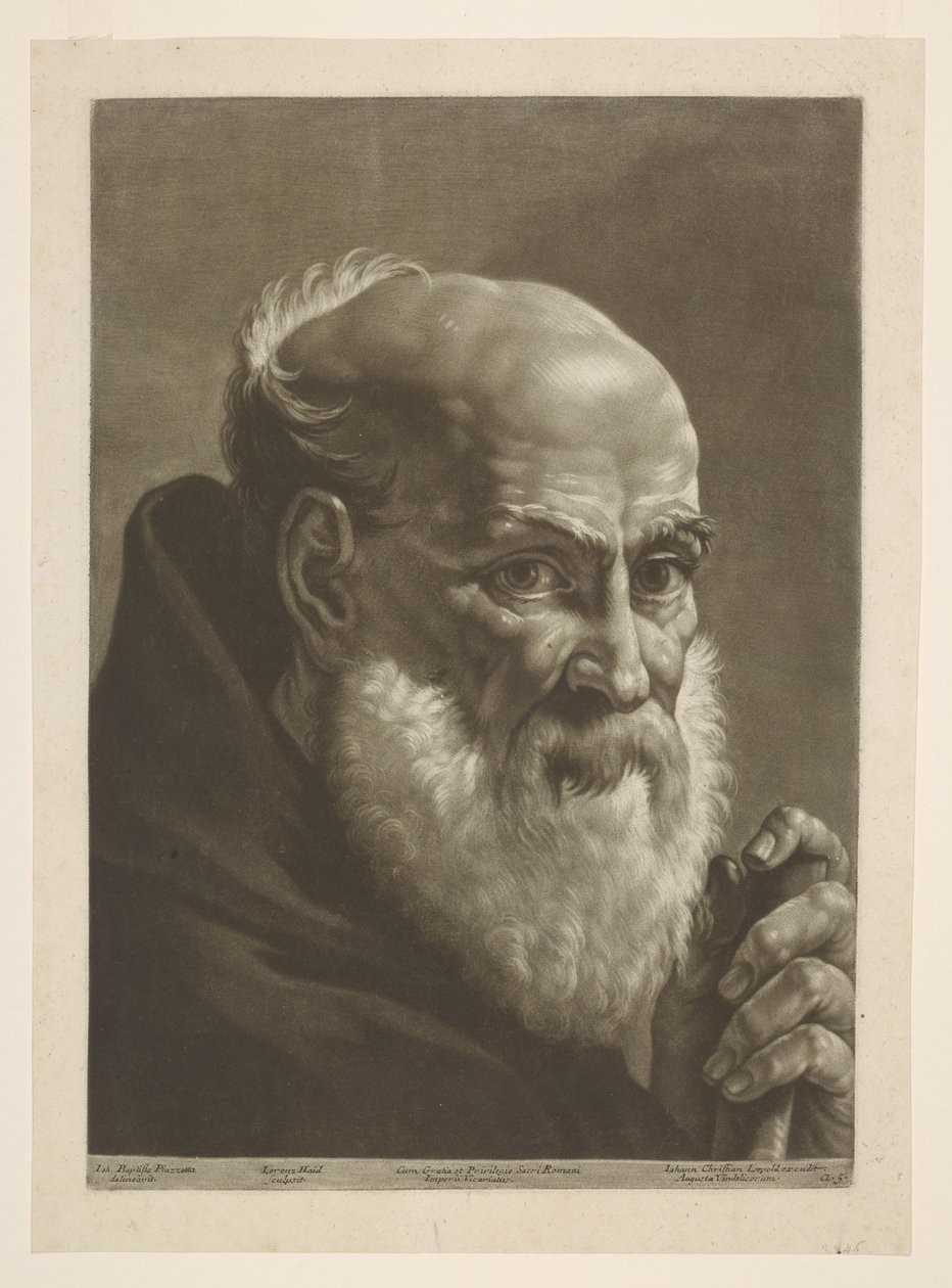 Baardige monnik door Giovanni Battista Piazzetta