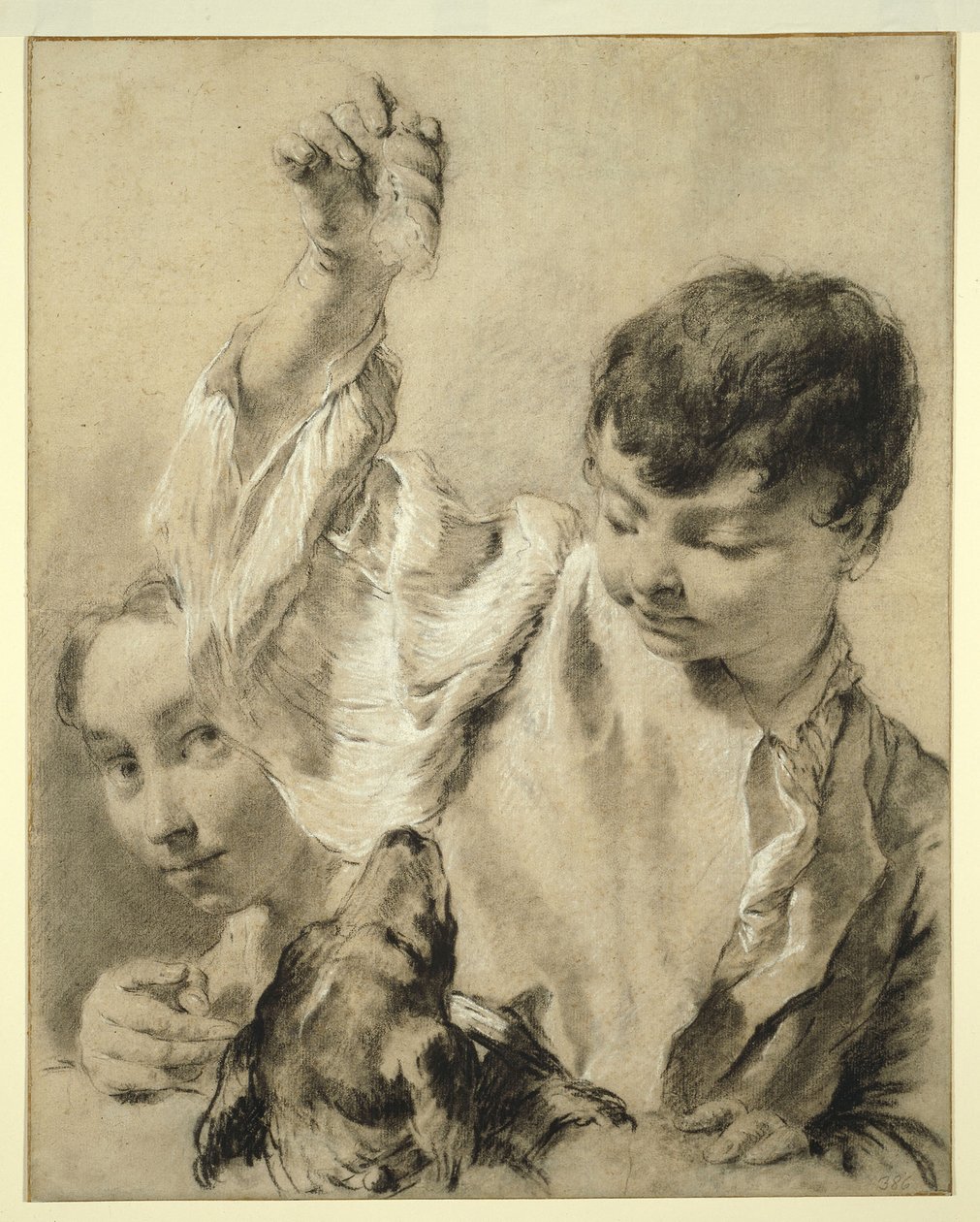 Giacomo voert een hond door Giovanni Battista Piazzetta