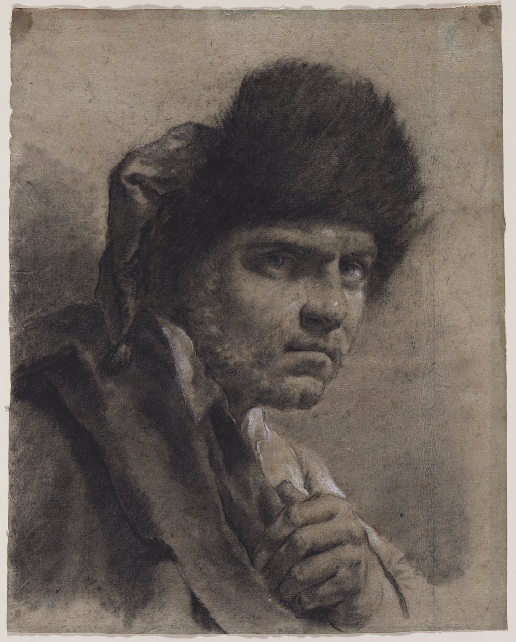 Man met een bontmuts door Giovanni Battista Piazzetta