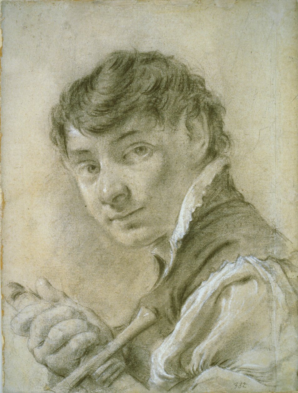 Portret van een jonge man met een zwaard door Giovanni Battista Piazzetta
