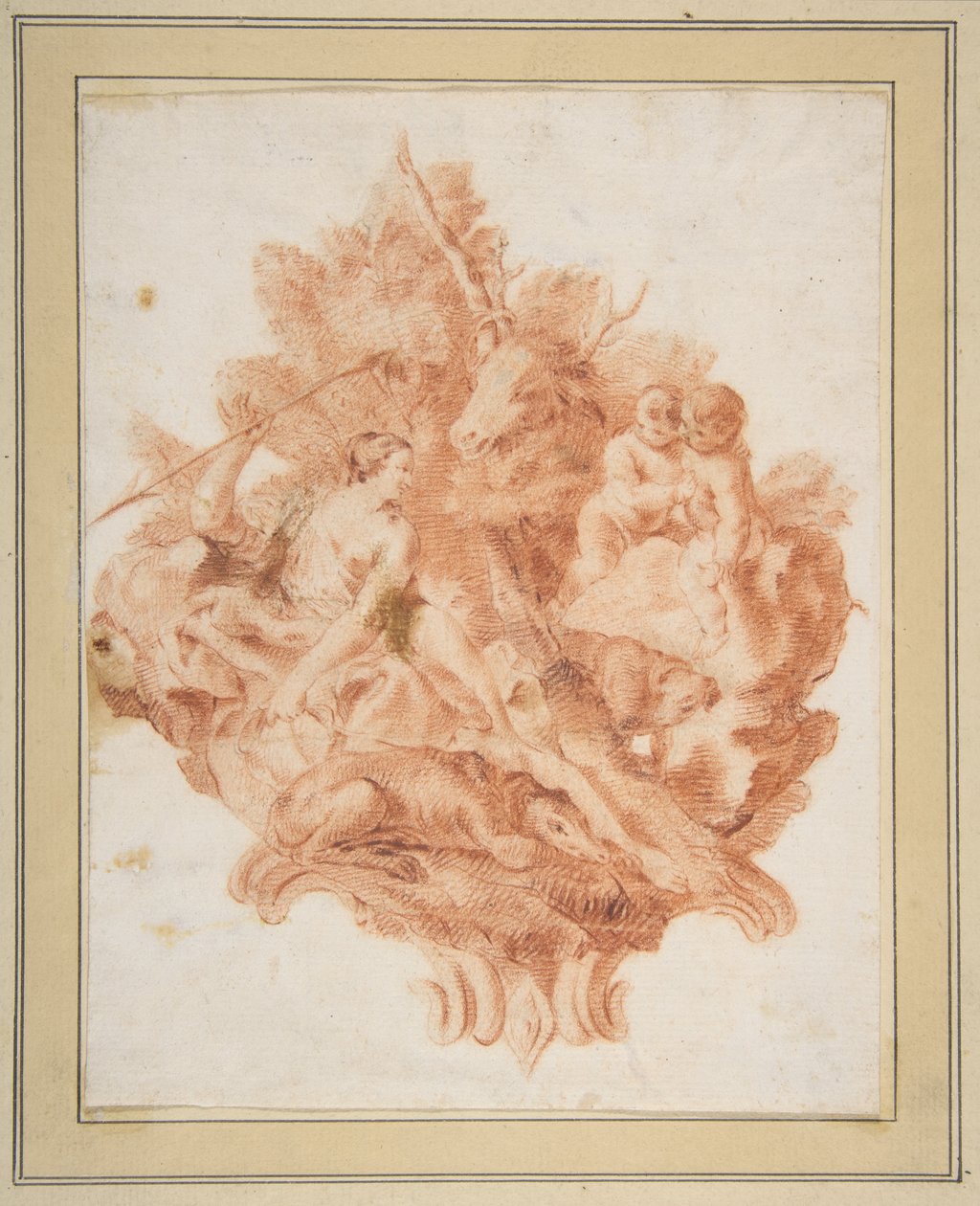 Vignette zur Illustration von Torquato Tassos "Gerusalemme Liberata" (X:78) door Giovanni Battista Piazzetta