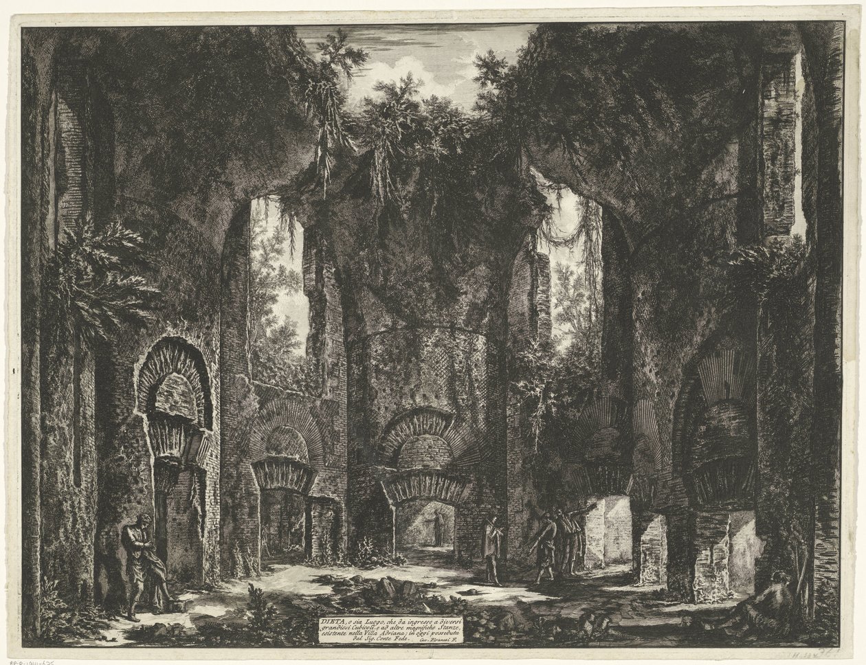 Academie in de Villa Adriana te Tivoli door Giovanni Battista Piranesi