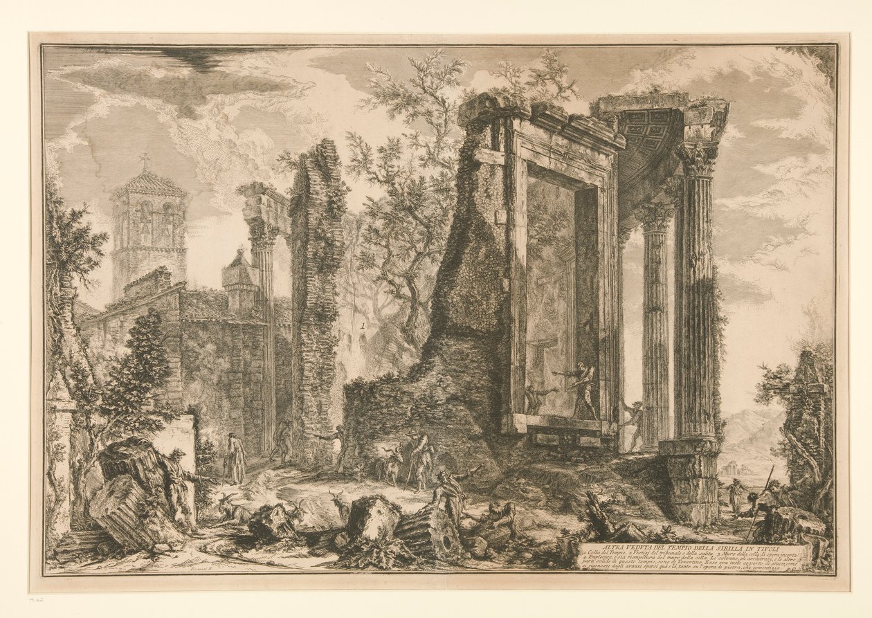 Altra Veduta del Tempio della Sibilla in Tivoli (Een ander Uitzicht op de Tempel van de Sibylle in Tivoli), uit Vedute di Roma door Giovanni Battista Piranesi