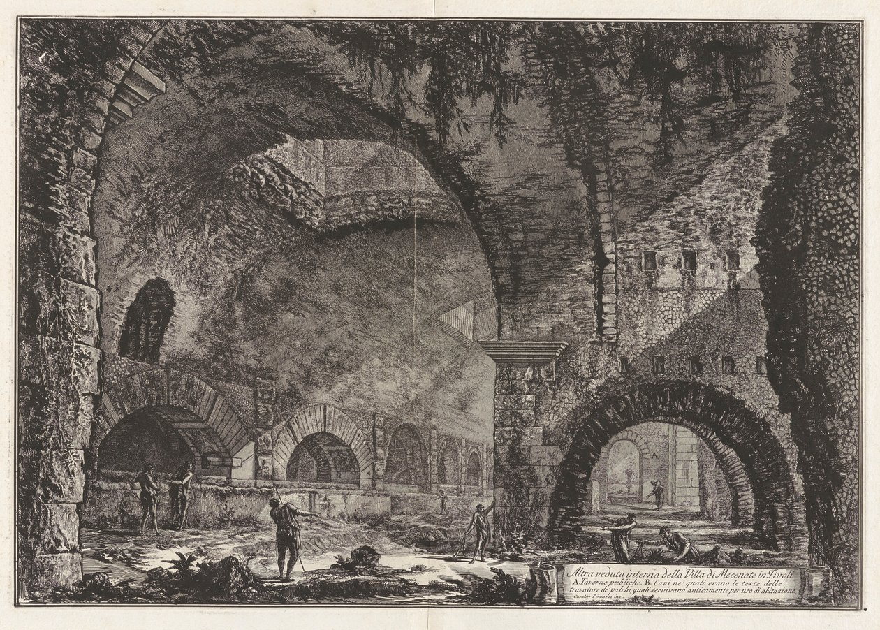 Een andere blik op de Villa van Maecenas in Tivoli, uit Vedute di Roma door Giovanni Battista Piranesi