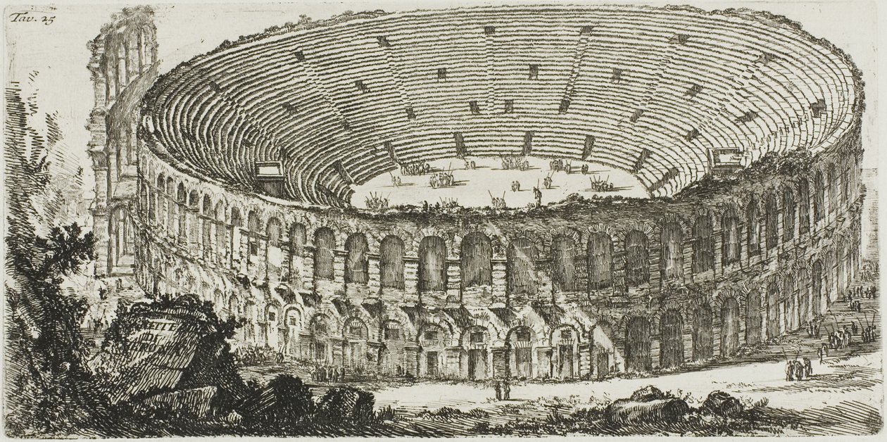 Amfitheater van Verona, plaat 25 uit Enkele Zichten op Triomfbogen en andere monumenten door Giovanni Battista Piranesi