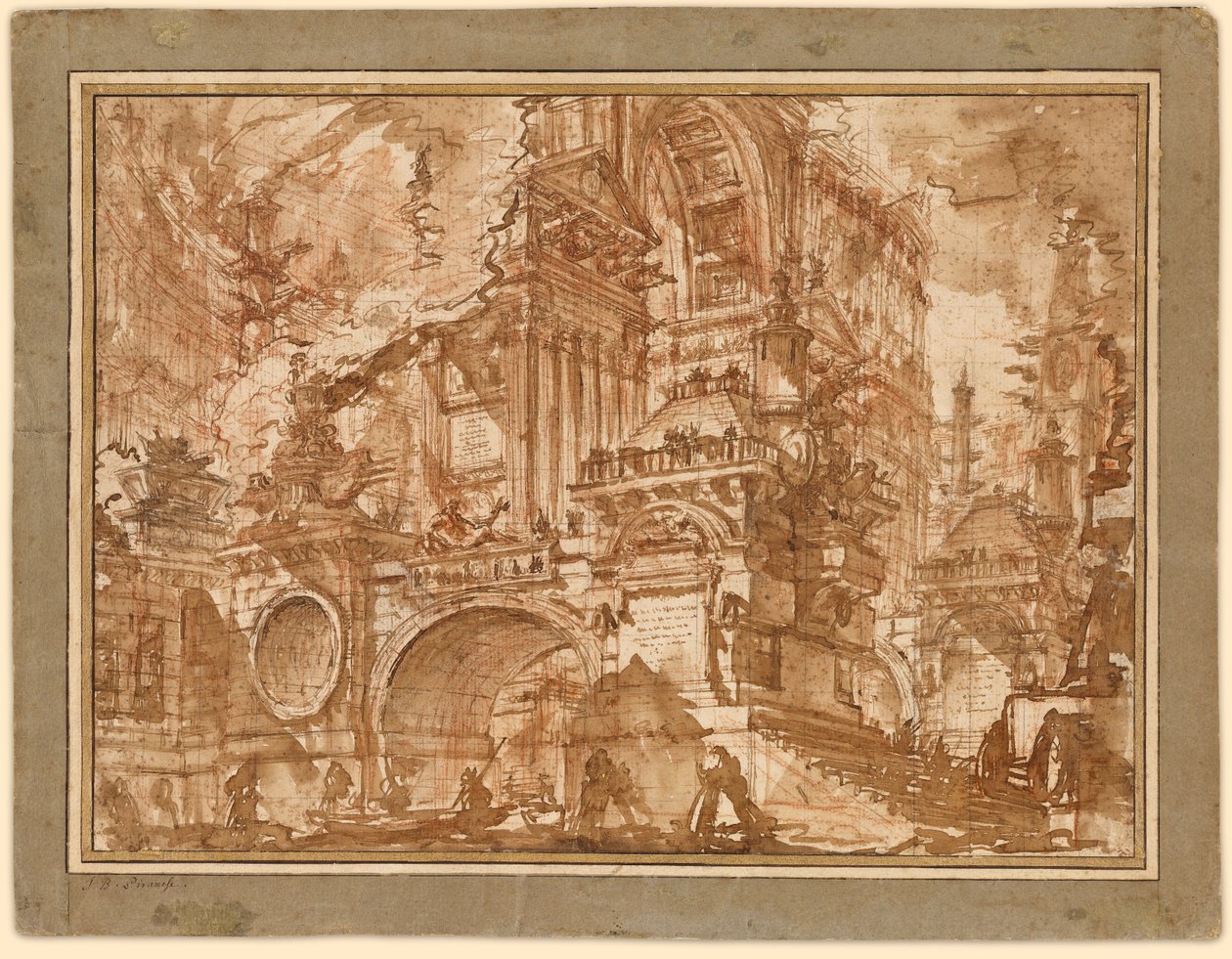 Een oude haven door Giovanni Battista Piranesi