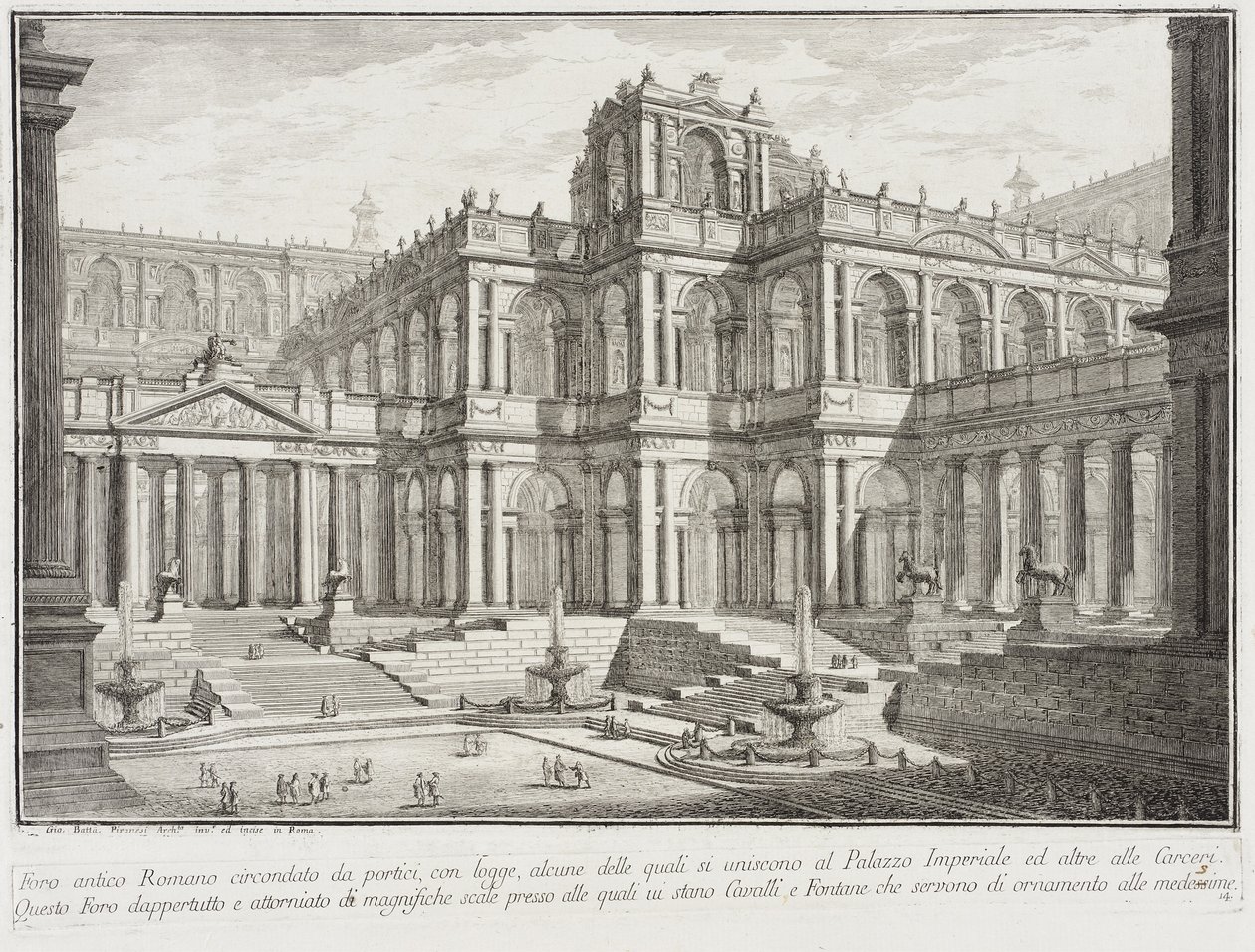 Oud Forum Omgeven door Portieken, ca. 1743 door Giovanni Battista Piranesi