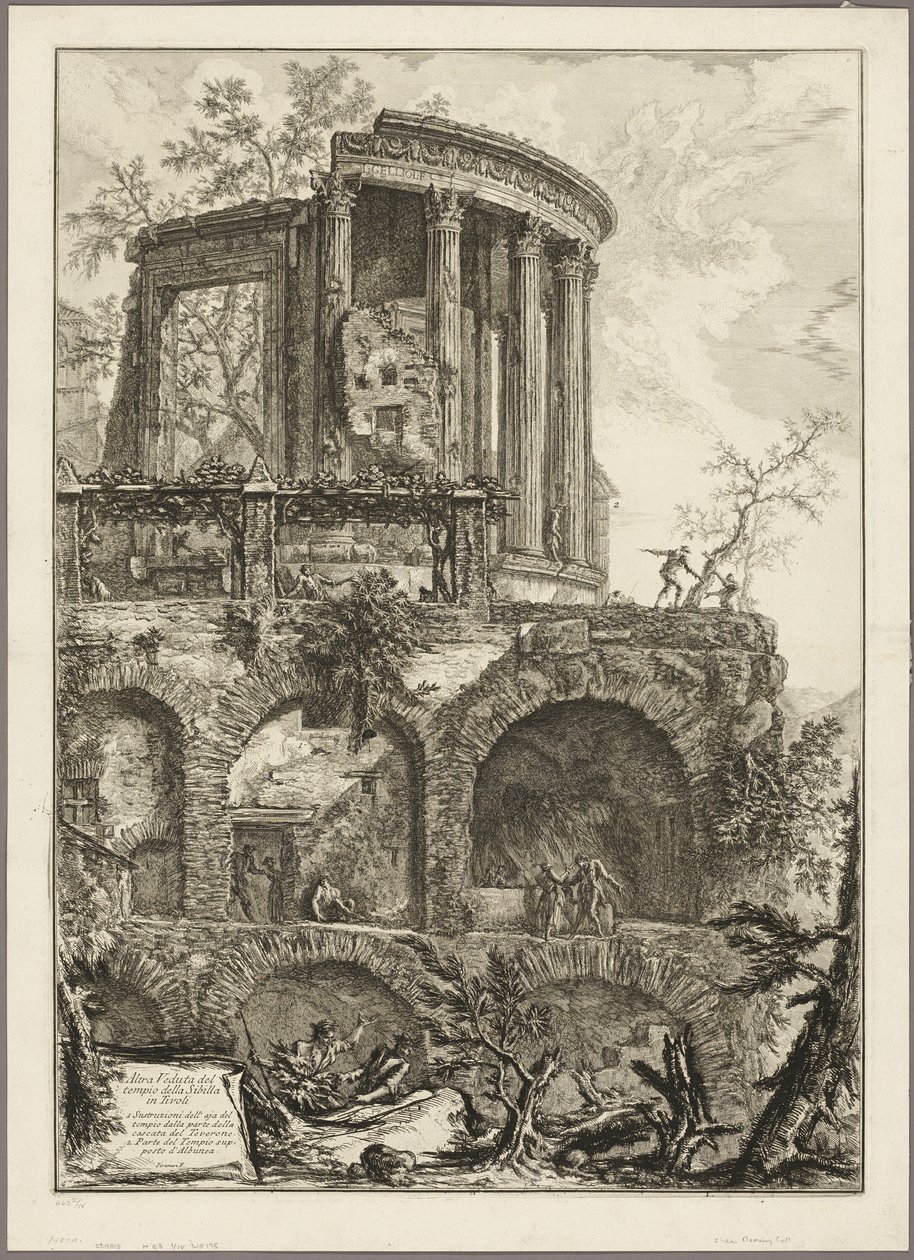 Een ander uitzicht op de Tempel van de Sibyl in Tivoli, uit Zichten van Rome door Giovanni Battista Piranesi