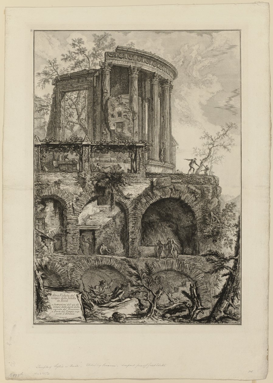 Een ander uitzicht op de Tempel van de Sibylle in Tivoli, uit Zichten van Rome door Giovanni Battista Piranesi