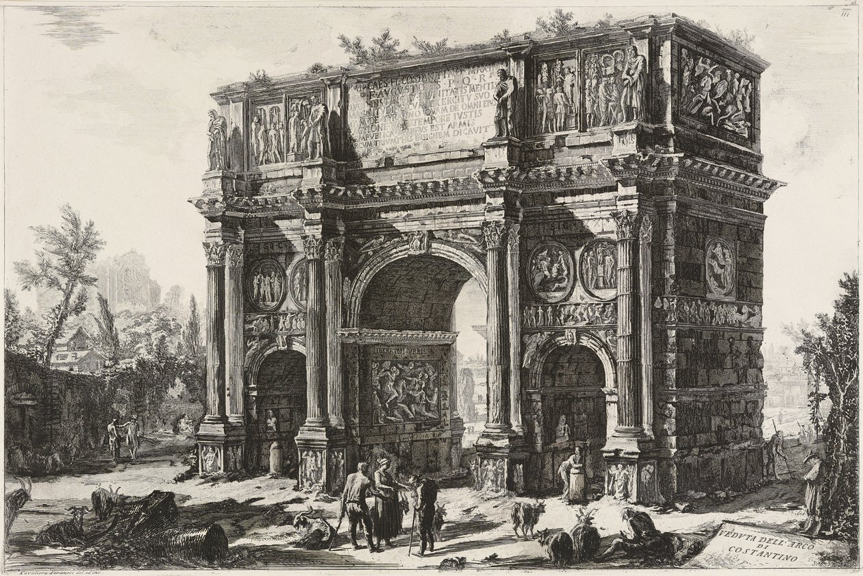 Aanzicht van de Boog van Constantijn door Giovanni Battista Piranesi