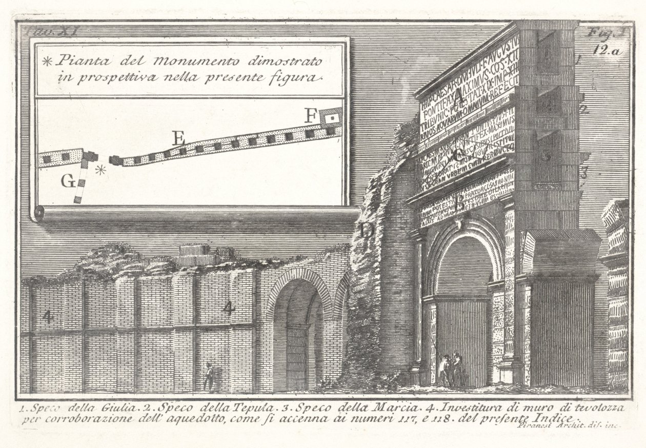 Aquaduct van de Acqua Giulia, Speco della Giulia door Giovanni-Battista Piranesi