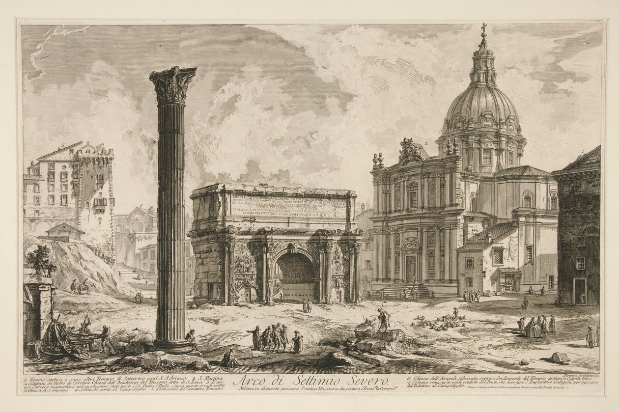 Arco di Settimio Severo, uit Vedute di Roma door Giovanni Battista Piranesi