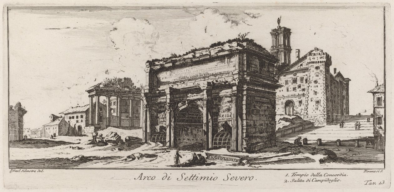 Boog van Septimius Severus door Giovanni Battista Piranesi