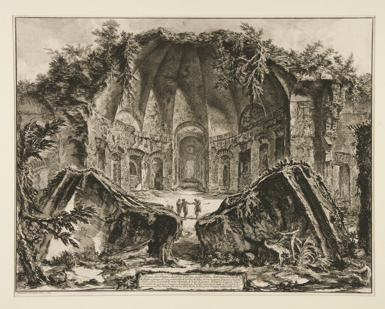 Restanten van de Tempel van de God Canopus in de Villa Adriana in Tivoli door Giovanni Battista Piranesi