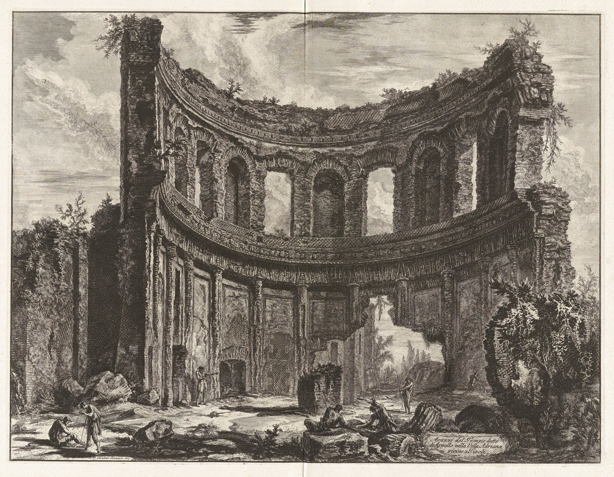 Overblijfselen van de zogenoemde Apollotempel in de Villa Adriana bij Tivoli, uit “Gezichten op Rome” door Giovanni Battista Piranesi