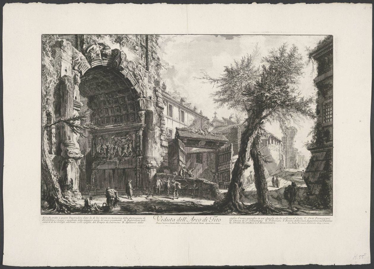 Boog van Titus te Rome door Giovanni Battista Piranesi
