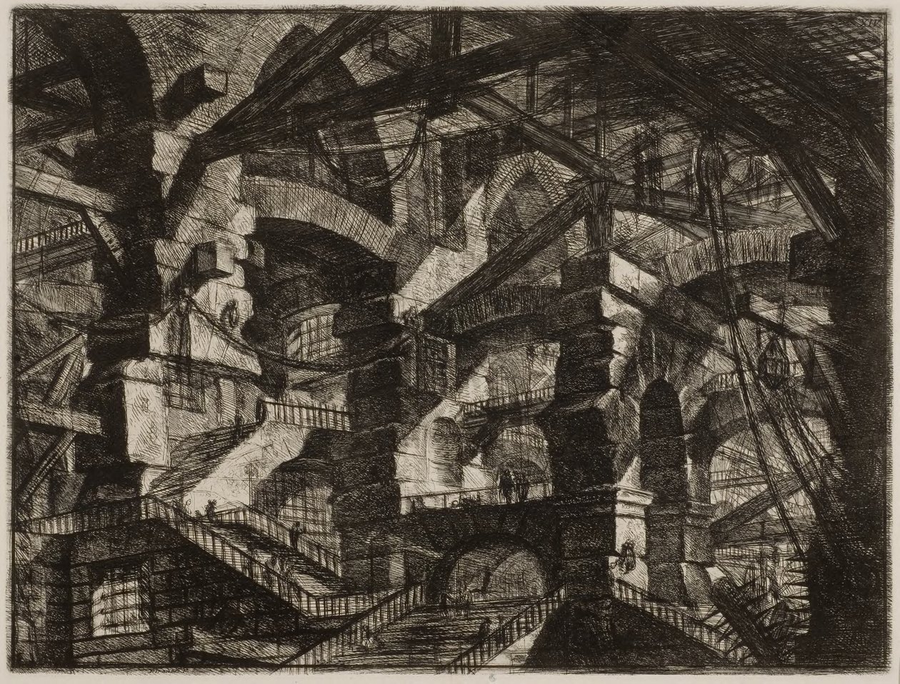 Denkbeeldige kerkers XIV door Giovanni Battista Piranesi