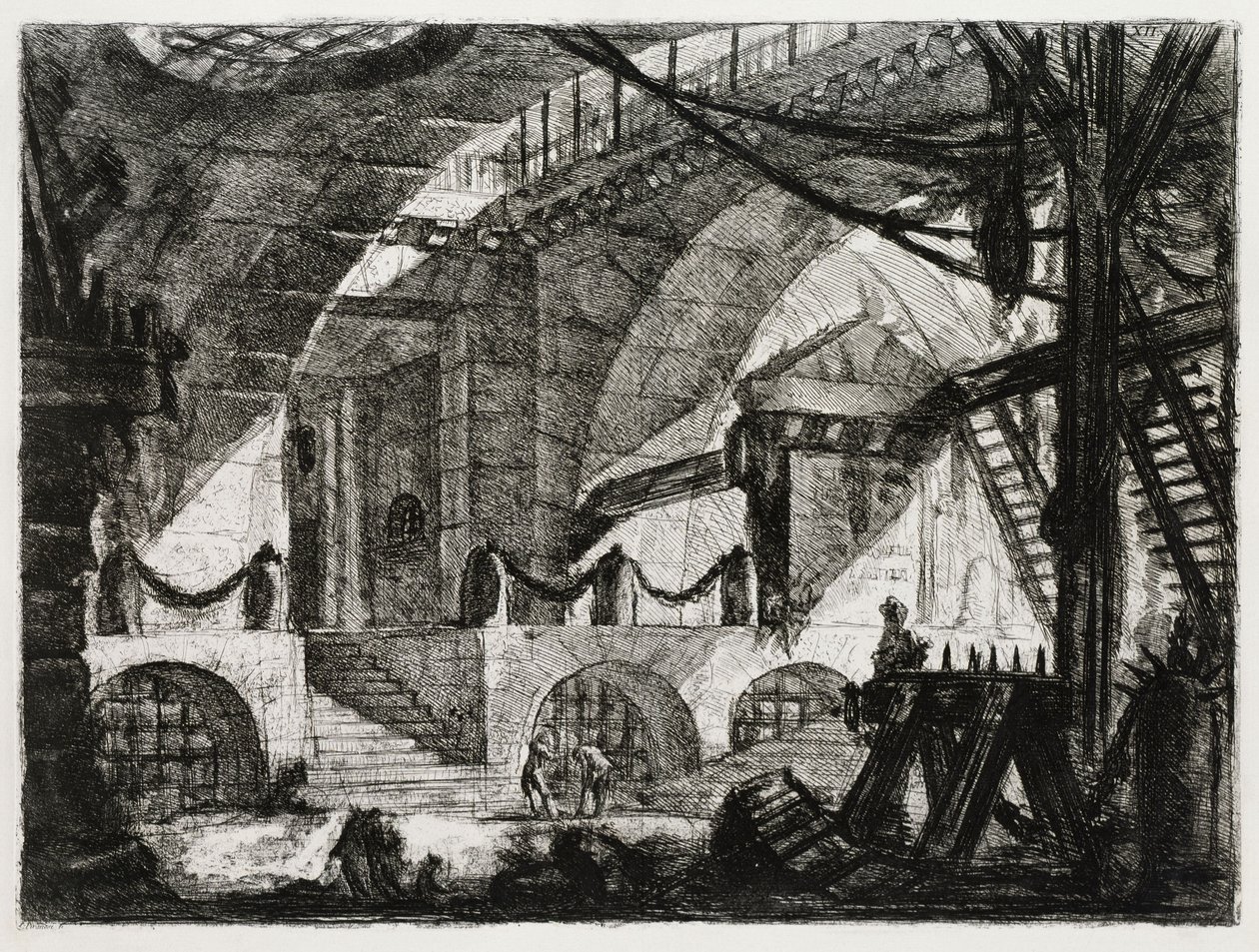 De zaagbok (blad 12 in: Carceri d