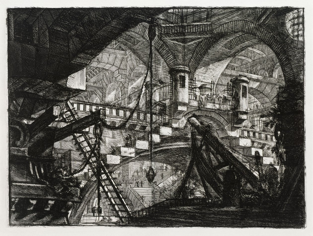 De boog met het schelpmotief (blad 11 in: Carceri d