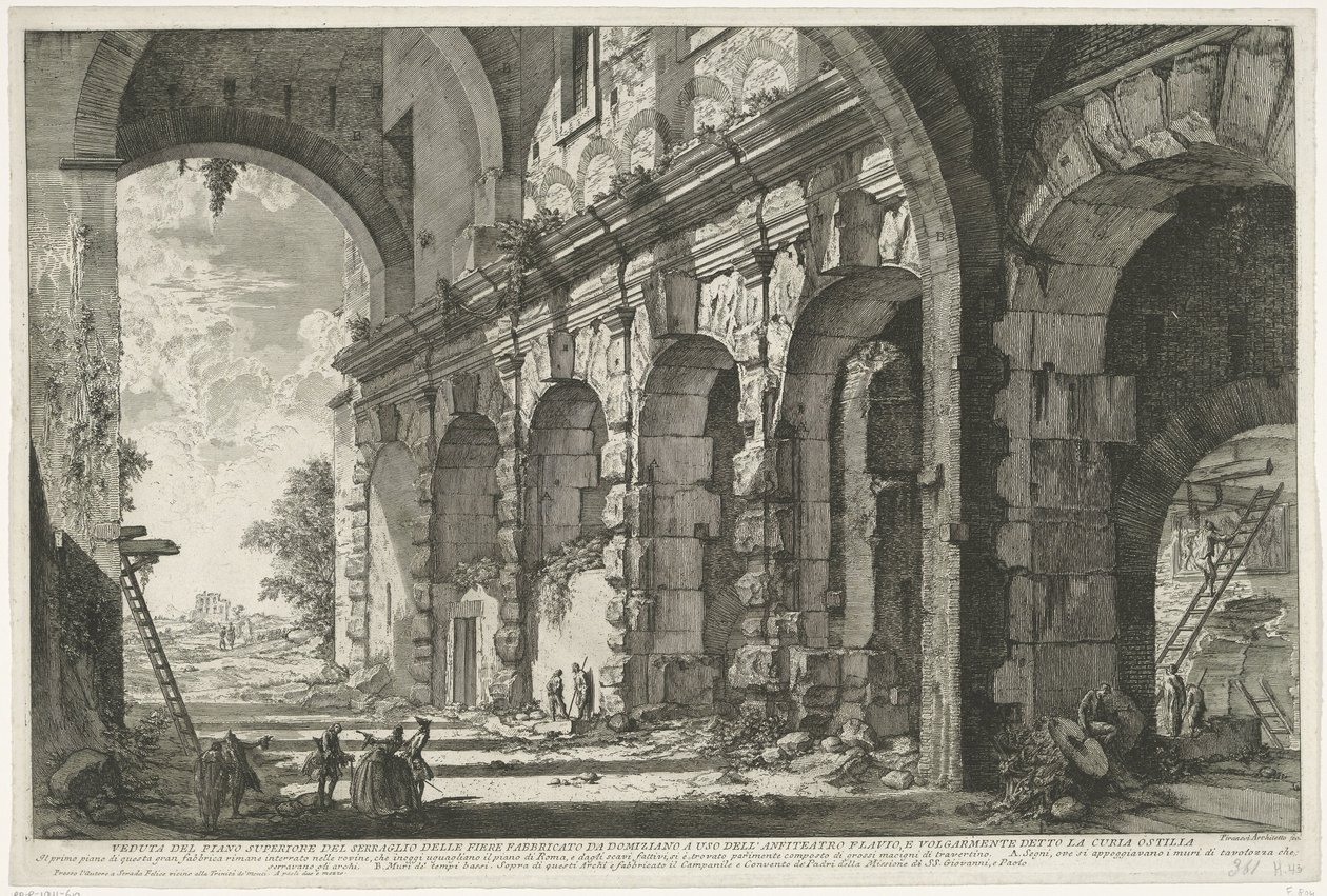 Fundering van de Santi Giovanni e Paolo te Rome door Giovanni Battista Piranesi