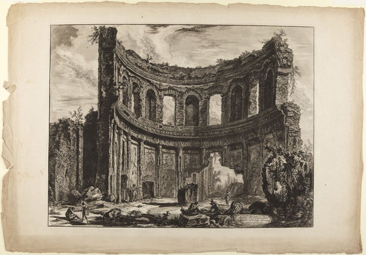 Villa van Hadrianus. Overblijfselen van het kleinere paleis, vroeger de Tempel van Apollo genoemd (uit de serie Vedute di Roma, 1768) door Giovanni Battista Piranesi