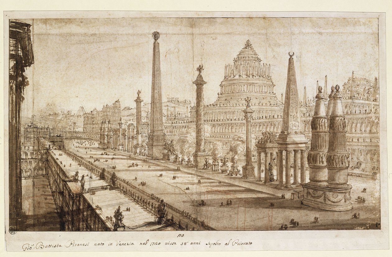 Ideale reconstructie van het Circus Maximus door Giovanni Battista Piranesi