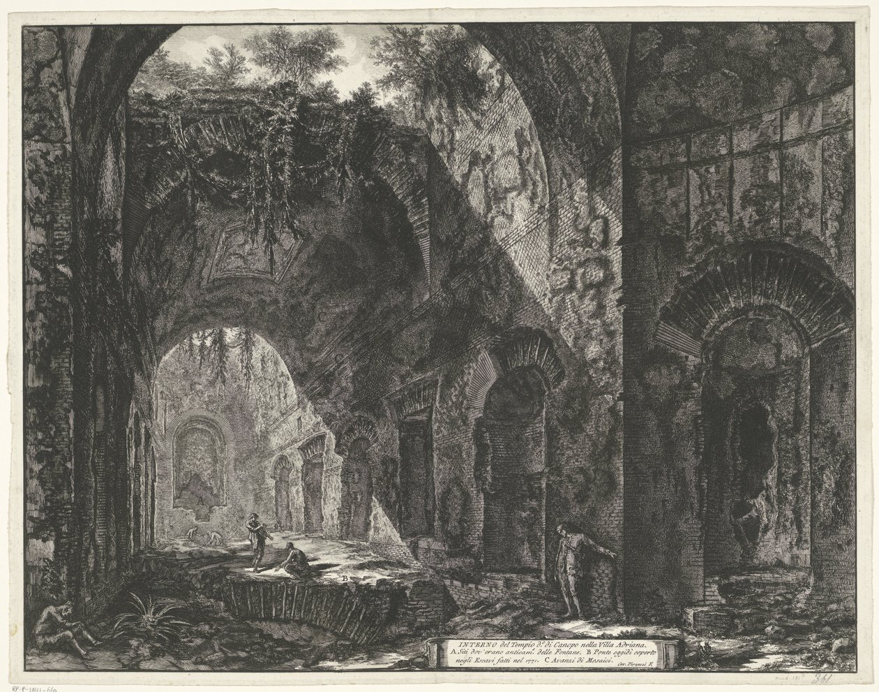 Interieur van de Tempel van de god Canopus in de Villa Adriana te Tivoli (Gezichten op Rome) door Giovanni Battista Piranesi