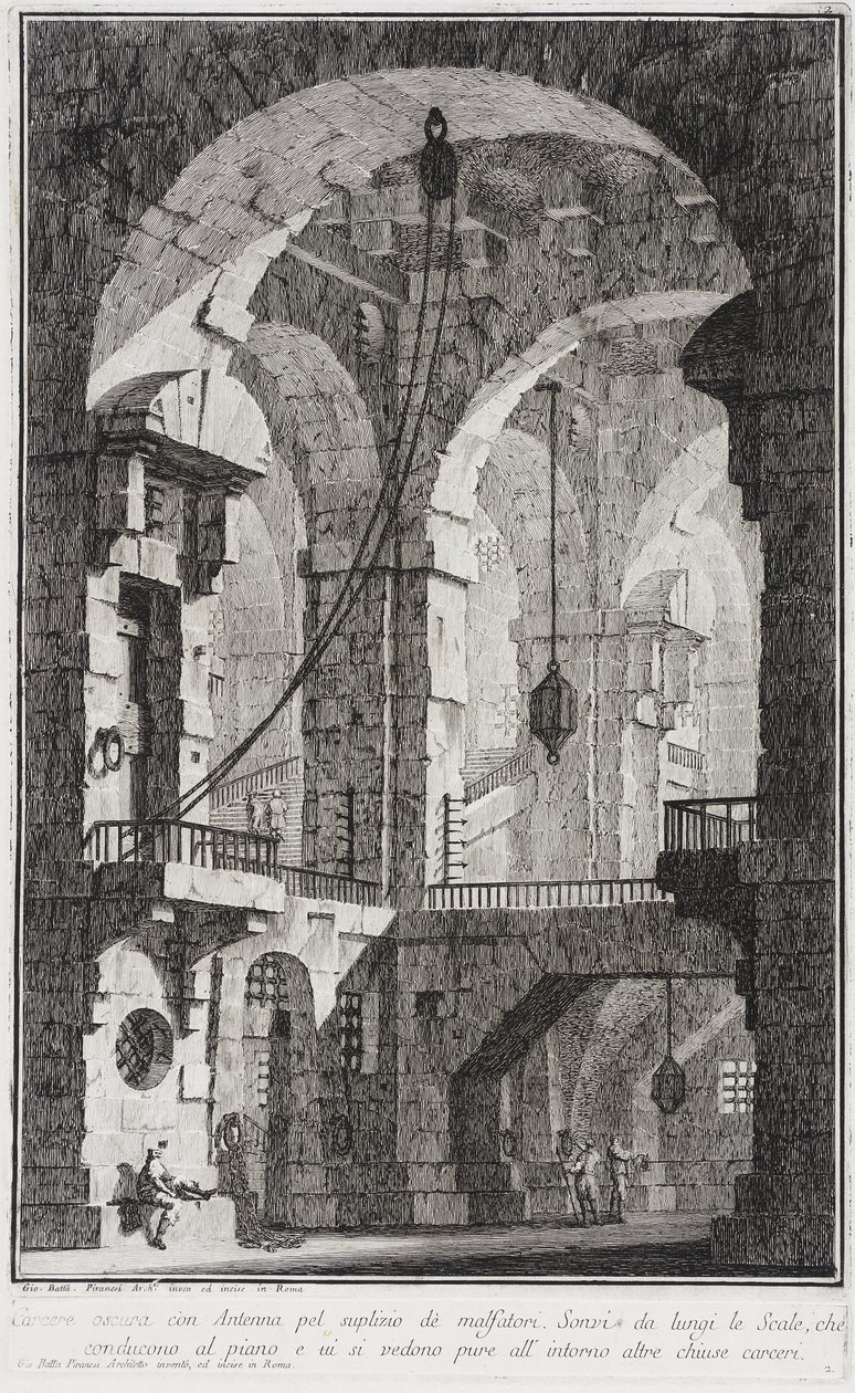 Interieur van een gevangenis door Giovanni Battista Piranesi