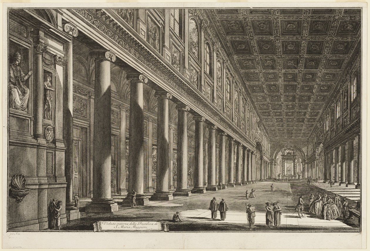 Interieur van de Basiliek van S. Maria Maggiore, uit Zichten van Rome door Giovanni Battista Piranesi