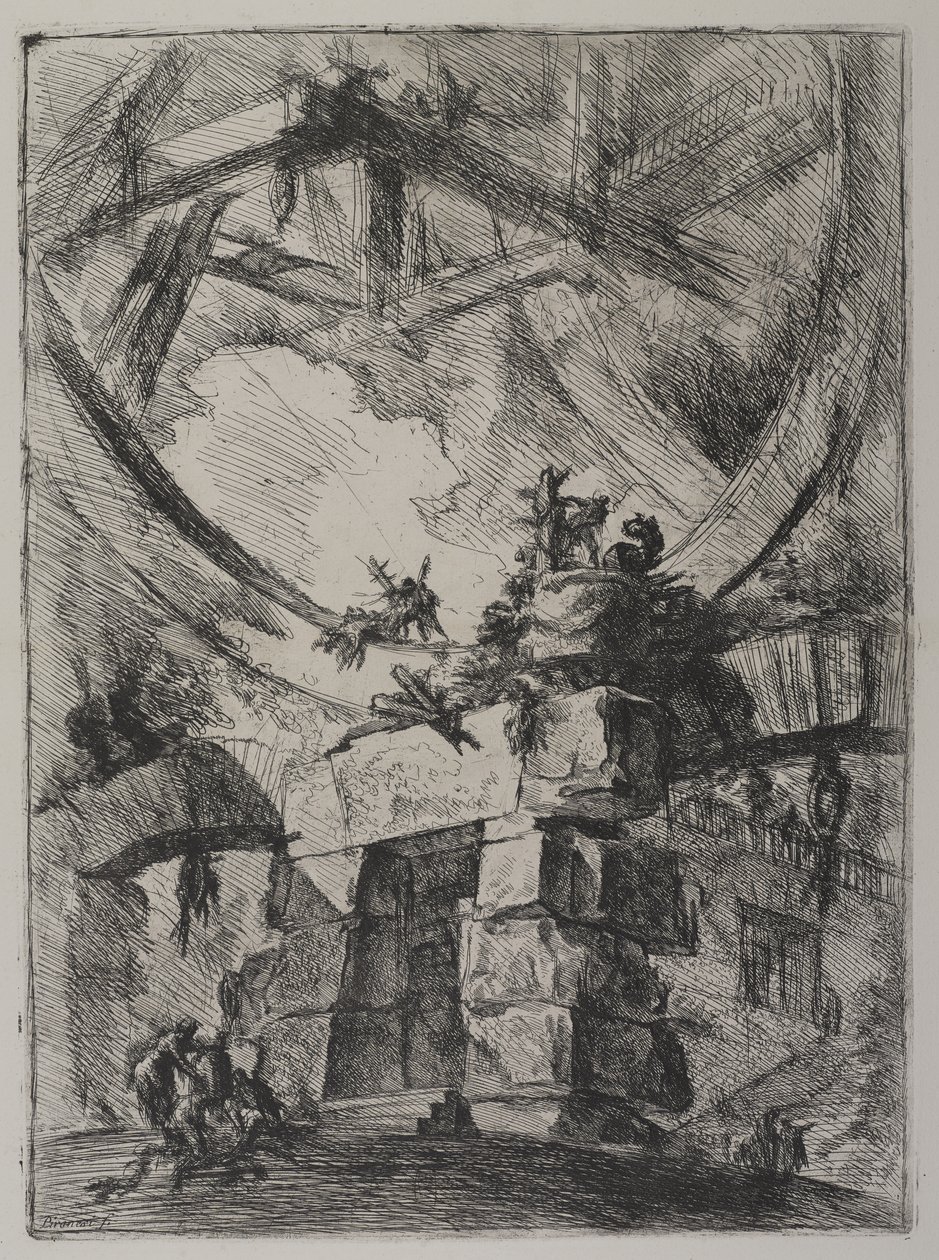 Invenzioni Capric di Carceri, Hind 9, Eerste Staat van Drie, c.1749 door Giovanni Battista Piranesi