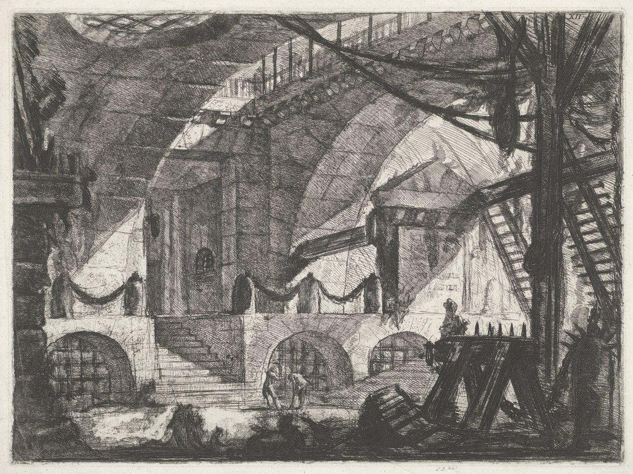 Kerker met zaagbok door Giovanni Battista Piranesi