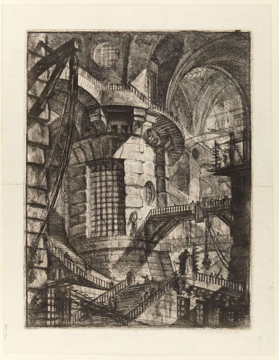 De gevangenissen van de uitvinding, plaat III: De ronde toren door Giovanni Battista Piranesi