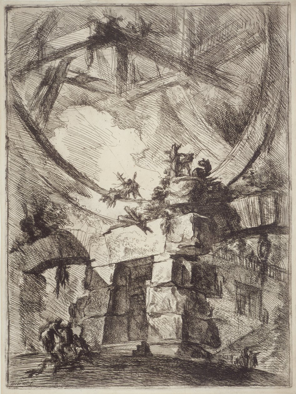 De Gevangenissen van de Uitvinding, plaat IX: Het reuzenrad door Giovanni Battista Piranesi