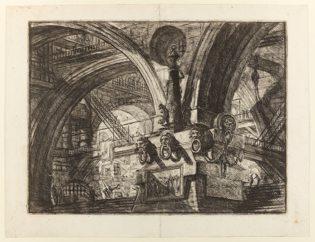De Gevangenissen van de Uitvinding, plaat XV: De Pier met een Lamp door Giovanni Battista Piranesi