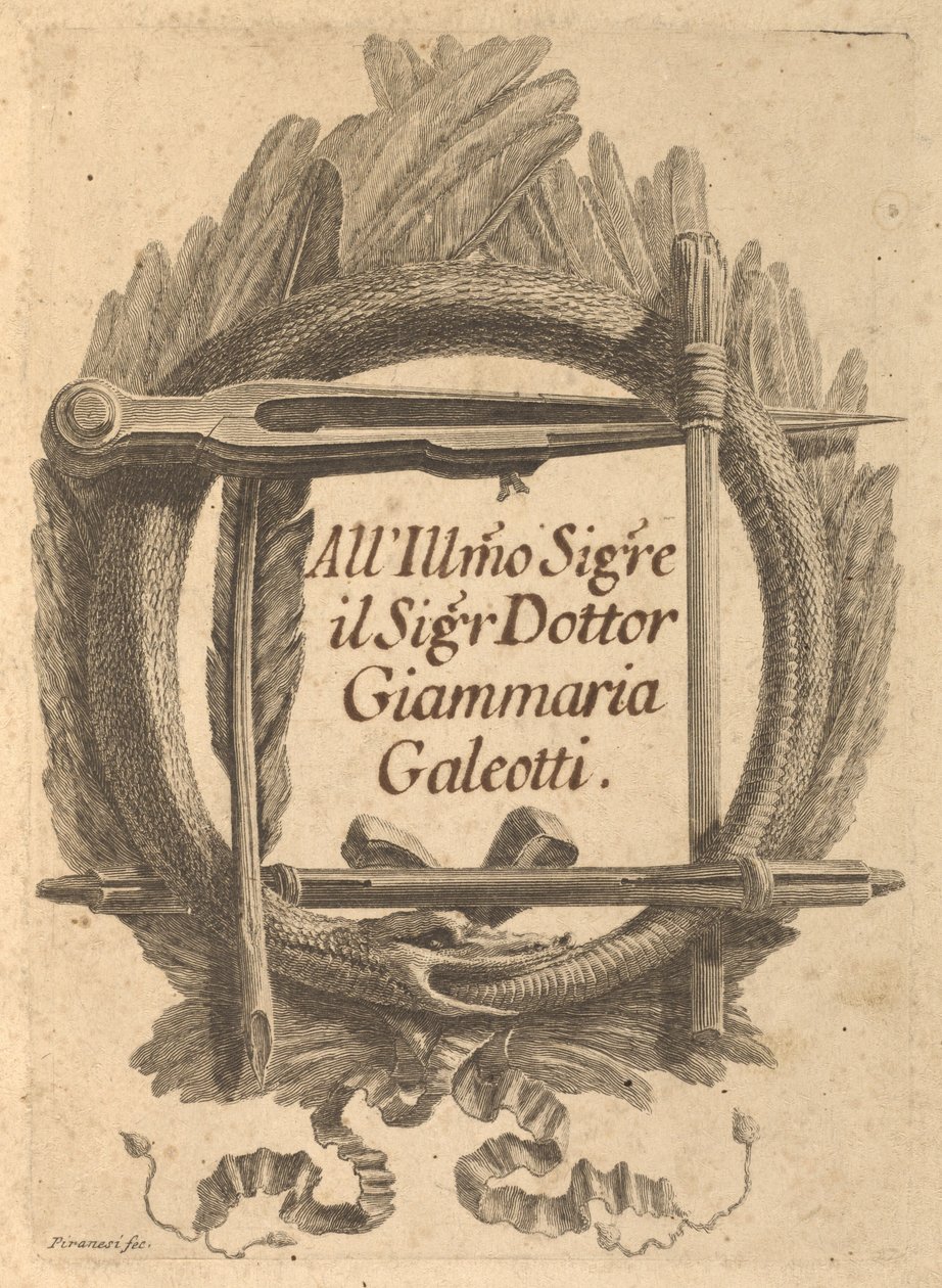 Rechtvaardigingsbrieven geschreven aan Milord Charlemont en zijn agenten in Rome door Giovanni Battista Piranesi