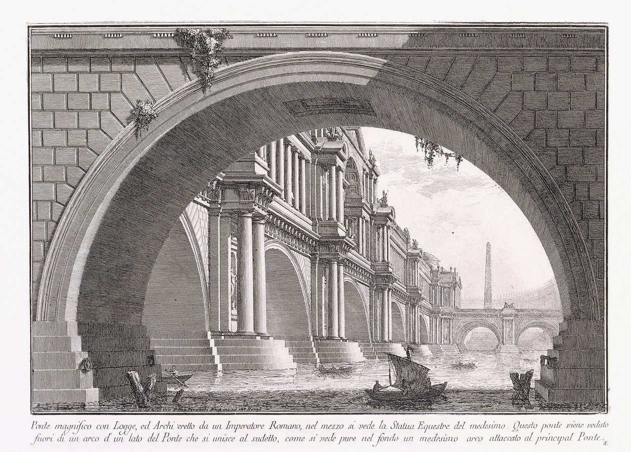 Prachtige brug met loggia door Giovanni-Battista Piranesi