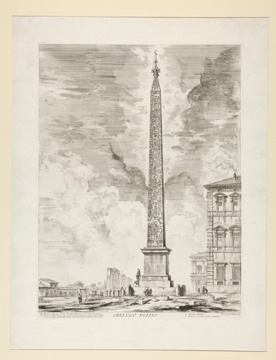 Egyptische Obelisk, uit Vedute di Roma door Giovanni Battista Piranesi
