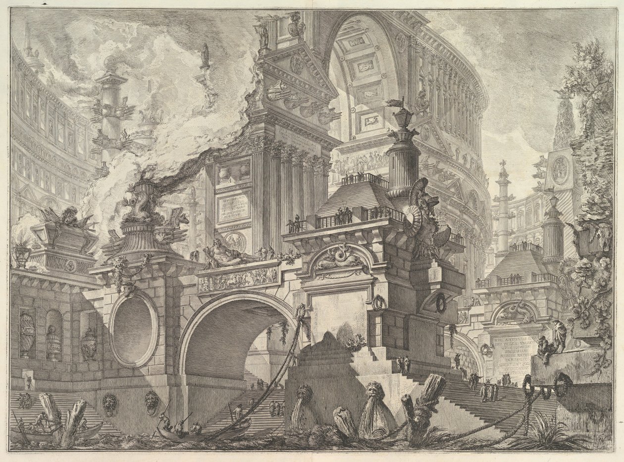 Deel van een grootse haven gebruikt door de oude Romeinen, ca. 1749-50 door Giovanni Battista Piranesi