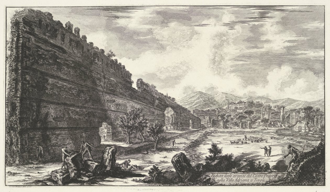 Pecile in de Villa Adriana te Tivoli door Giovanni Battista Piranesi