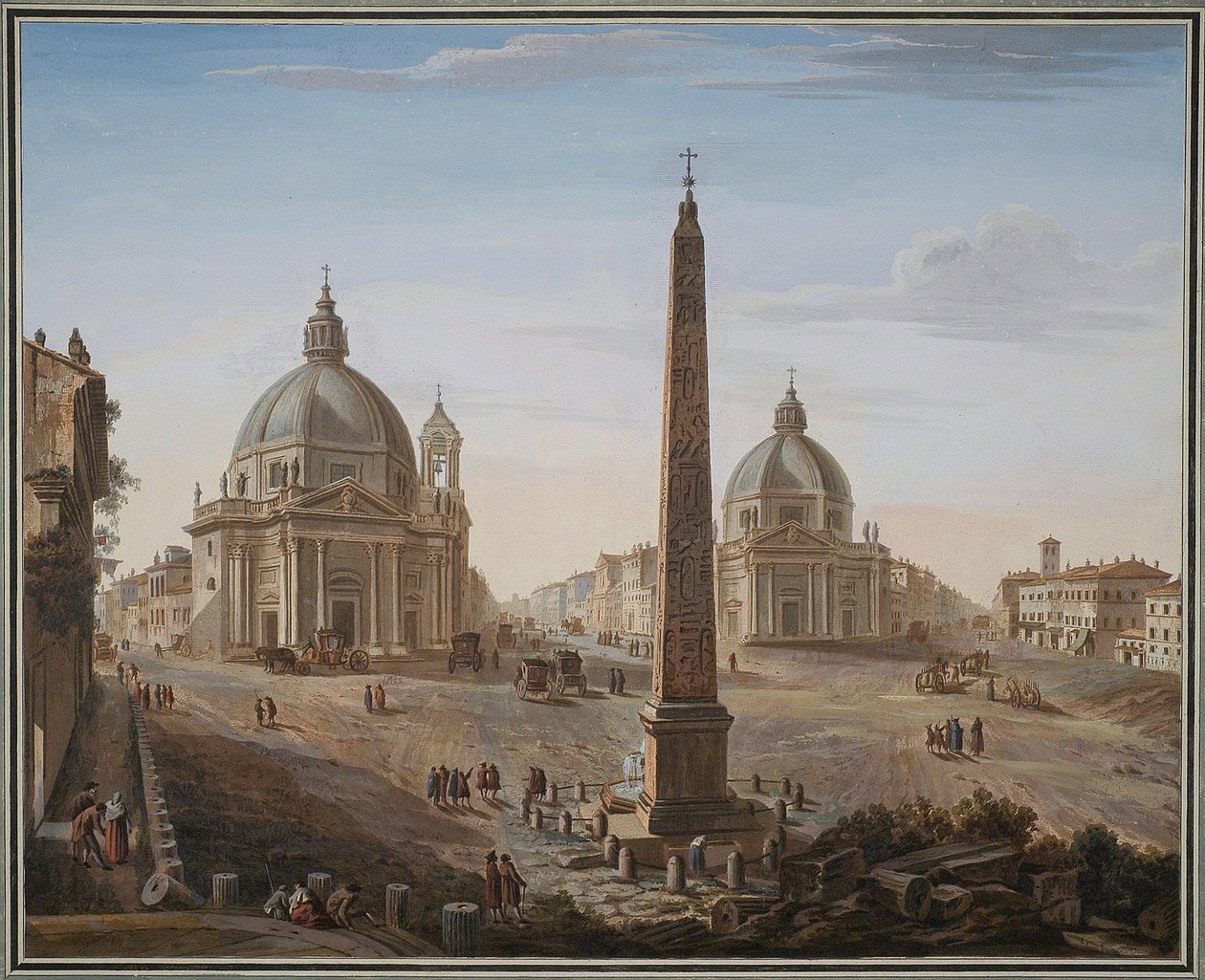 Piazza del Popolo, Rome door Giovanni Battista Piranesi
