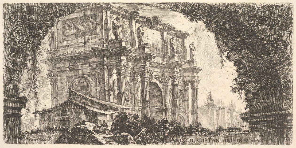 Plaat 9: Boog van Constantijn in Rome Arco di Costantino in Roma door Giovanni Battista Piranesi