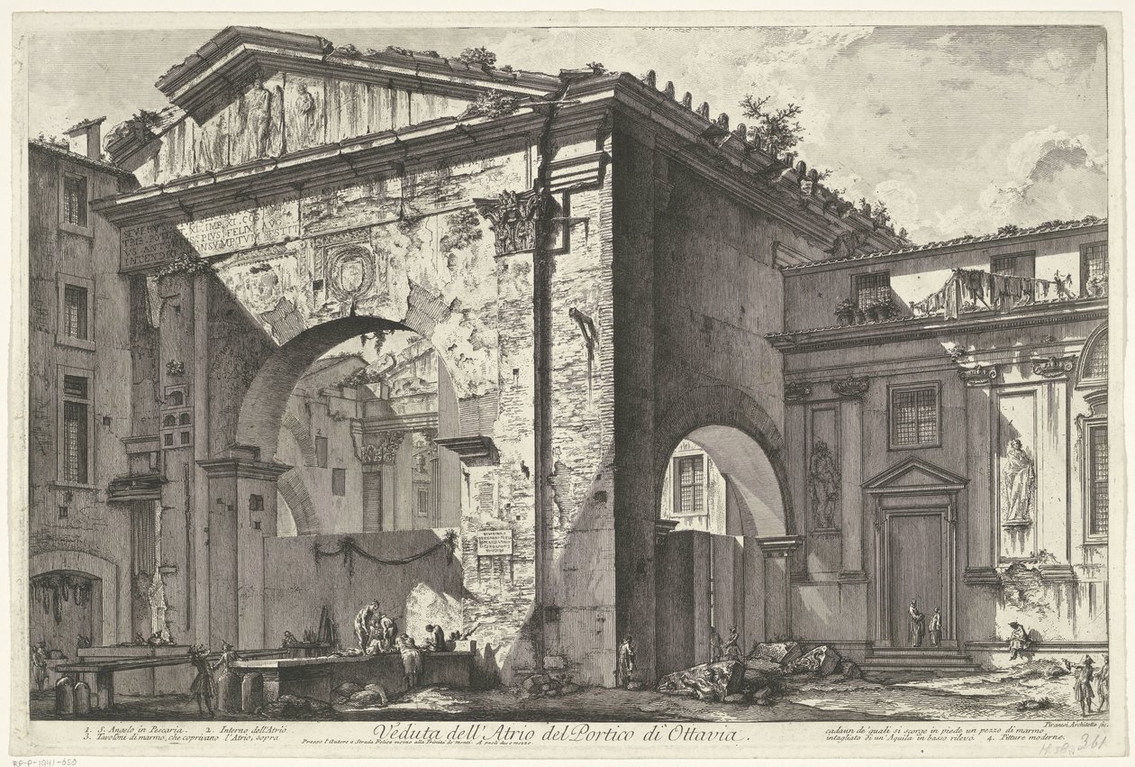Porticus van Octavia te Rome door Giovanni Battista Piranesi