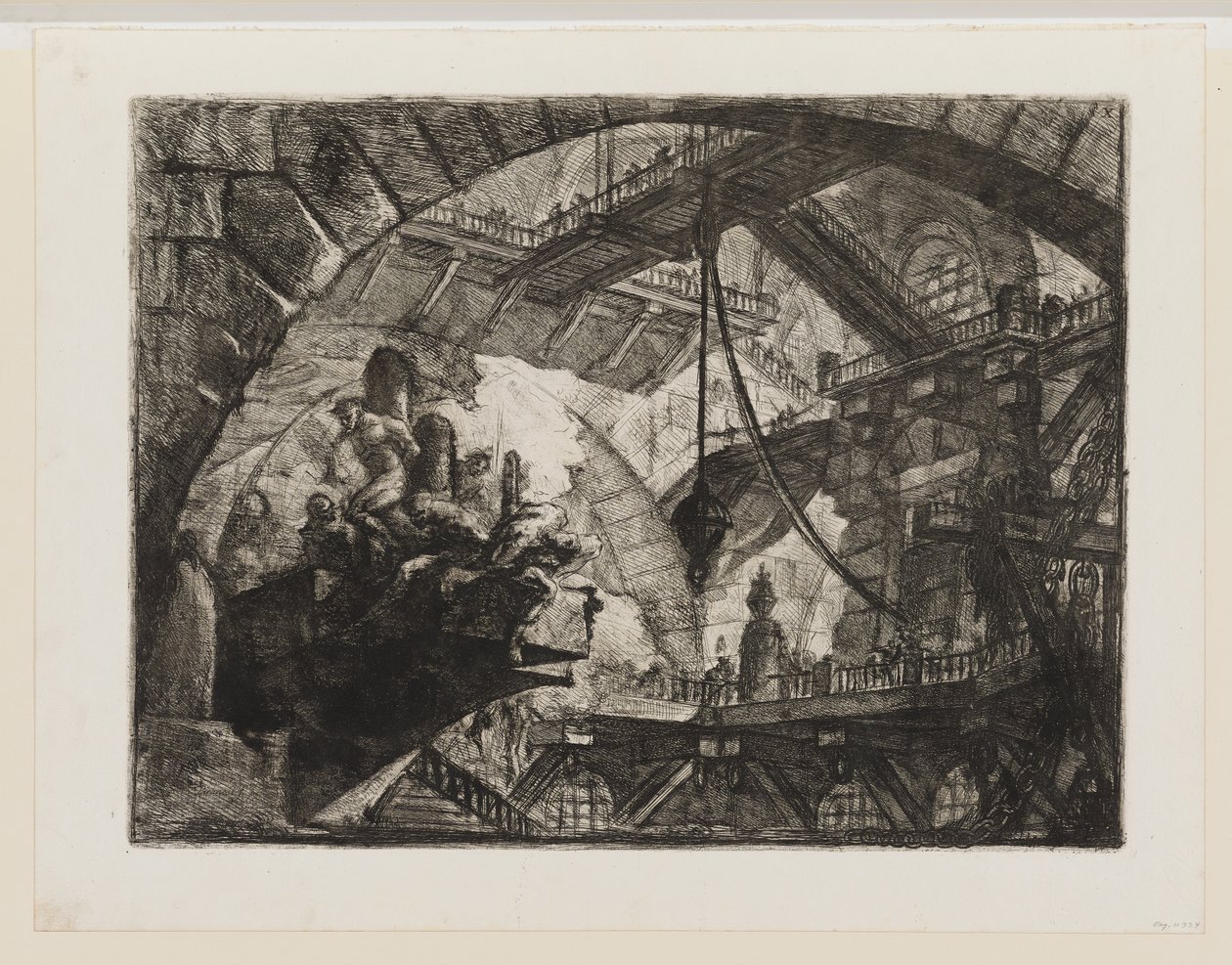 Gevangenen op een uitstekende platform door Giovanni Battista Piranesi