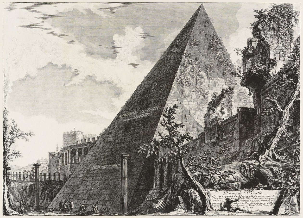 Piramide van Caius Cestius door Giovanni Battista Piranesi